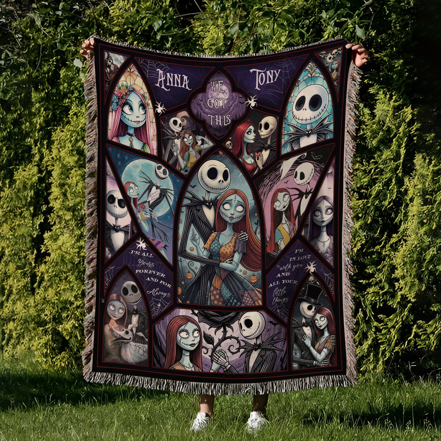 Personalized Couple Blanket, Nightmare Before Christmas Blanket Gift