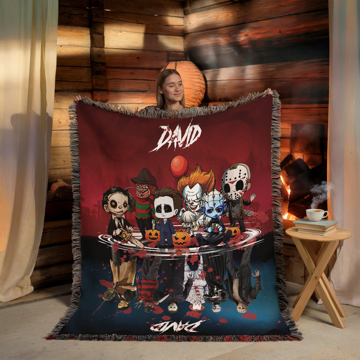 Personalized Name Blanket Horror TV Series Blanket, Christmas Gift, Friends Gift, Teen Birthday Gift (Copy)