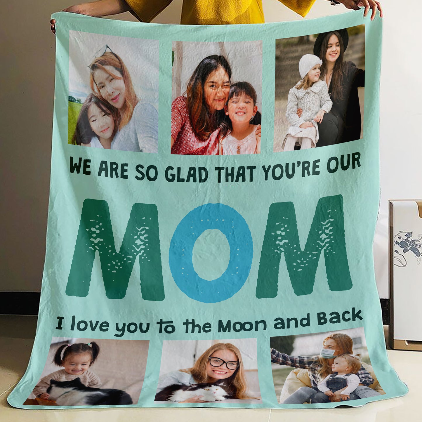Personalized Blanket for Mom, Custom Photos Flannel Blanket, Picture Blanket, Gift for Mom