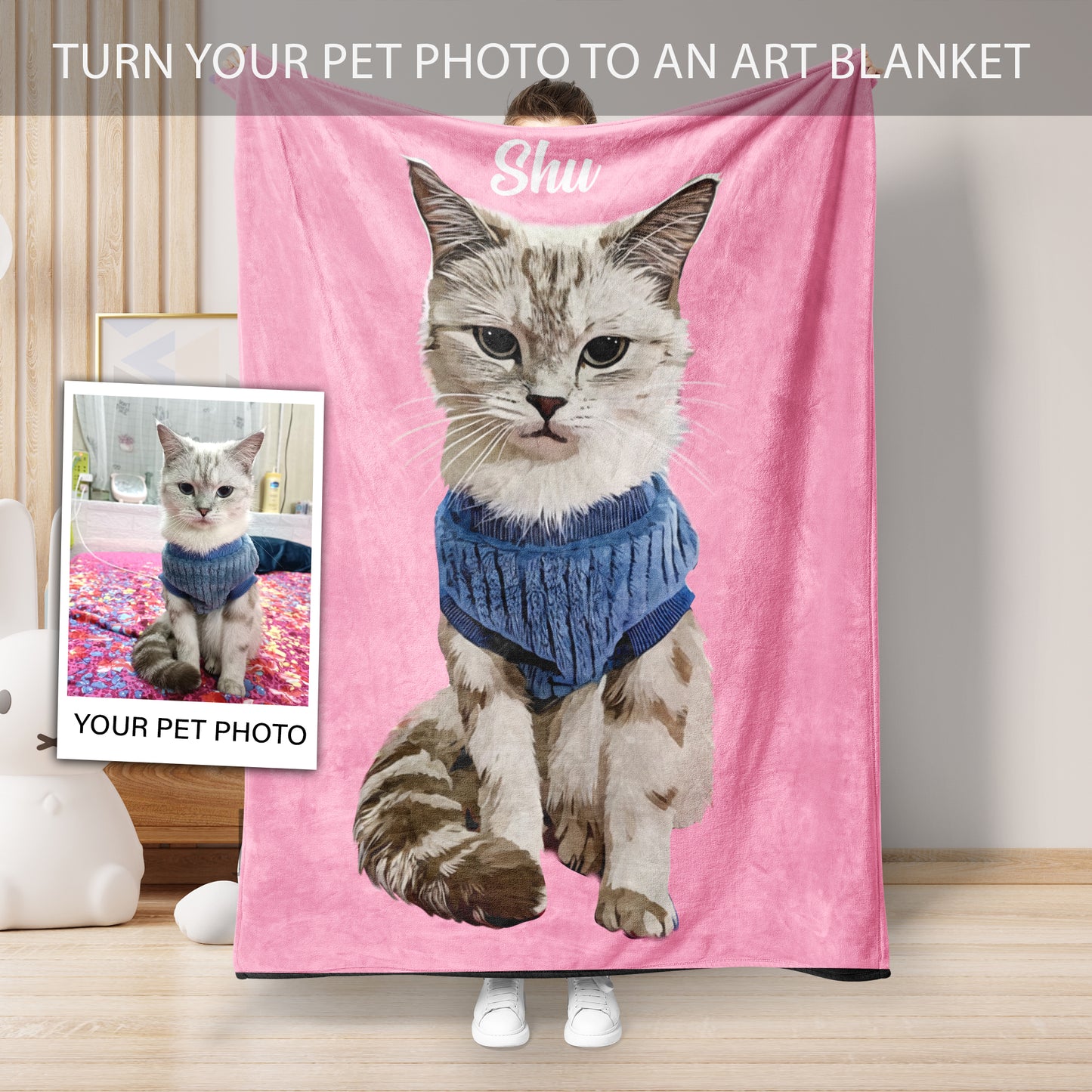 Personalized Dog Blankets Cat Picture Blanket Pet Photo Dog Dad Gift