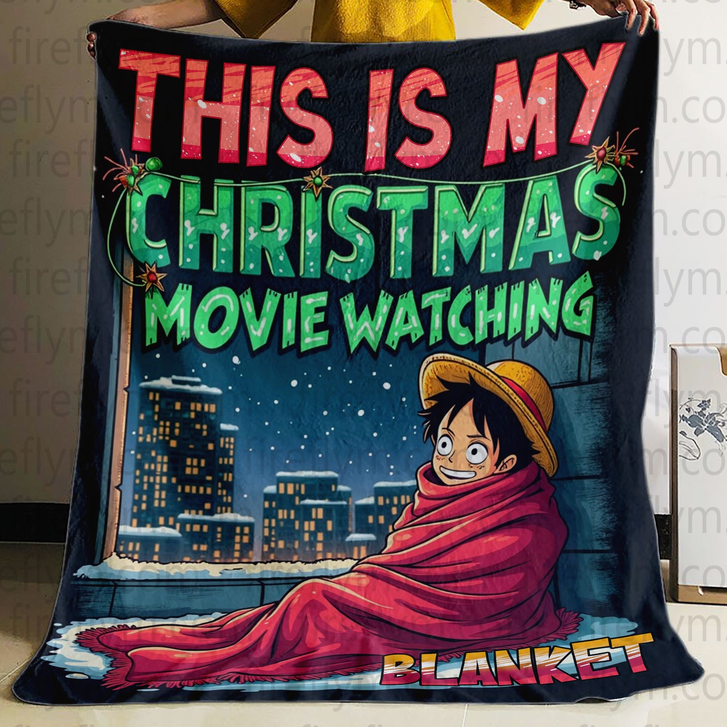 Personalized This Is My Watching Blanket, Anime Woven Blanket, Fan Gift Fleece Blanket