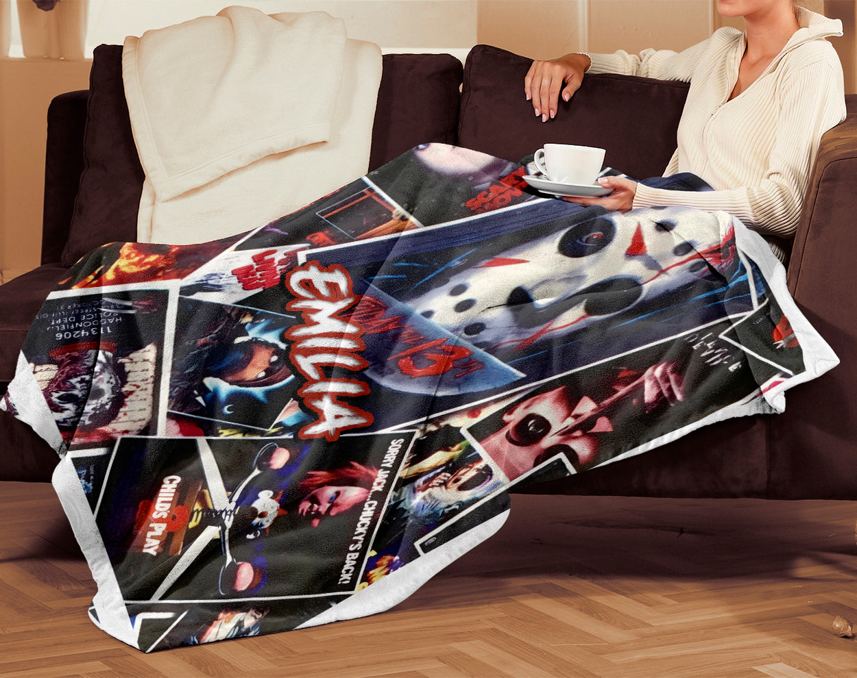 Personalized Horror Fan Blanket, Custom Scary Movie Blanket