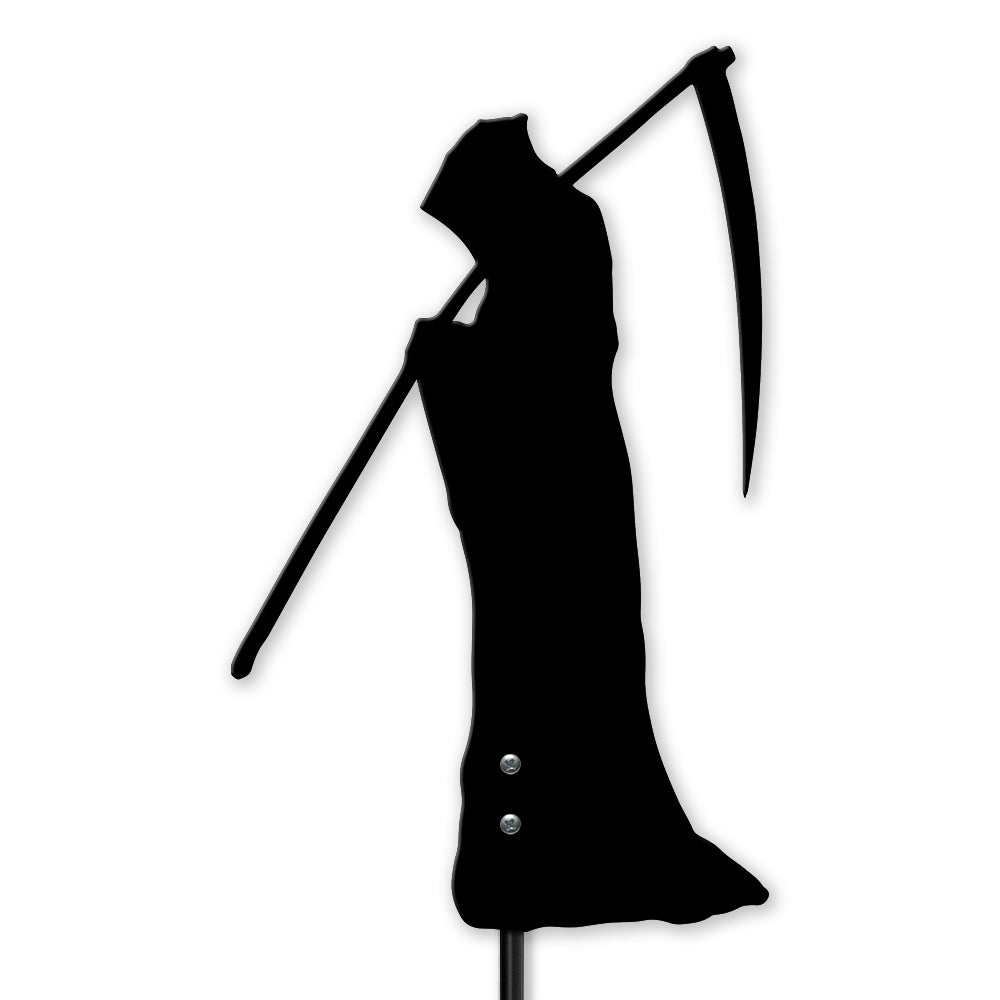 Grim Reaper Metal Yard Sign – Halloween Death Silhouette Outdoor Decoration for Spooky Lawn or Garden
