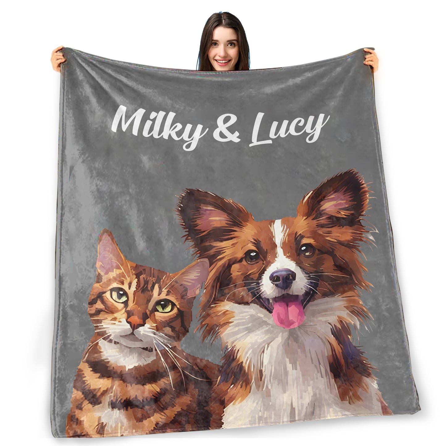 Personalized Dog Blankets Cat Picture Blanket Pet Photo Dog Dad Gift