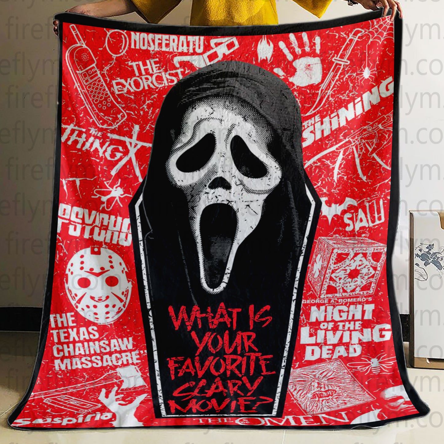 Personalized What Is Your Favorite Scary Movie? Blanket, Custom Scary Movie Blanket