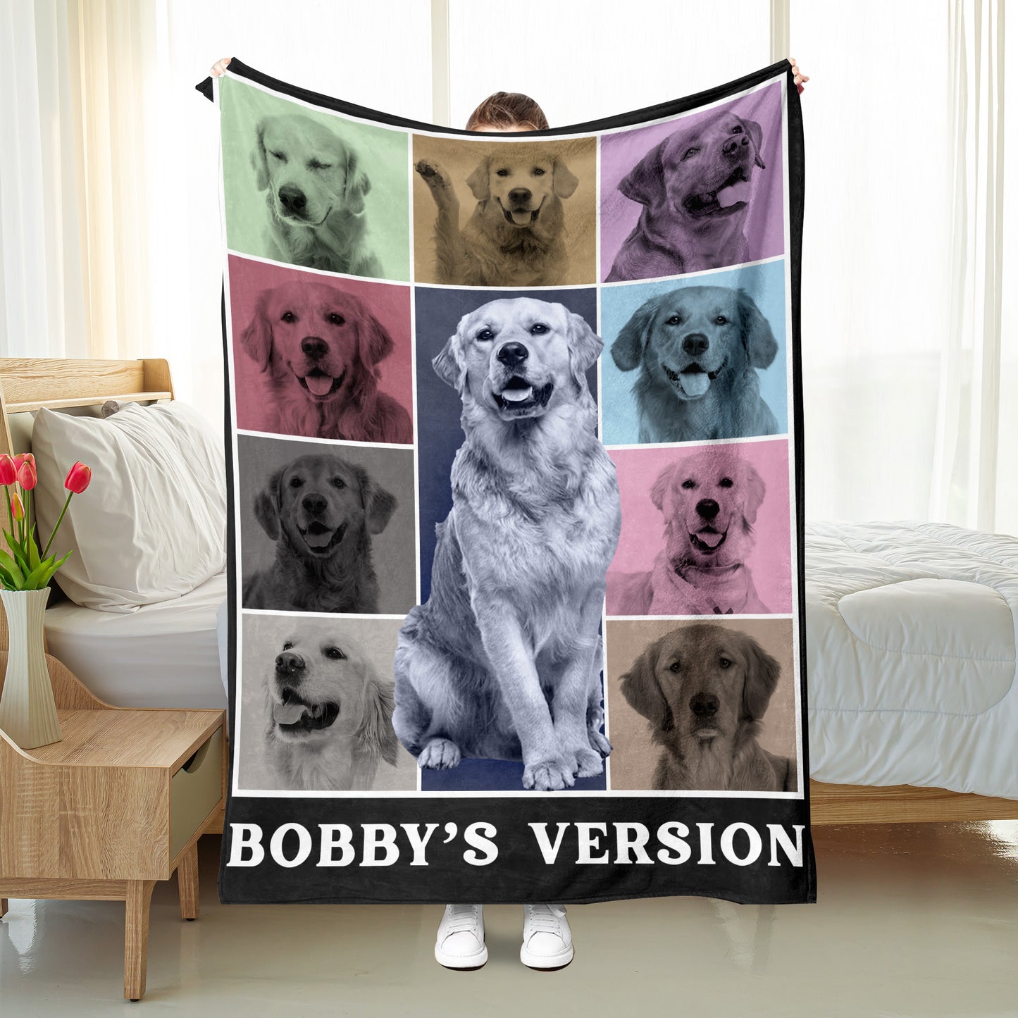 Personalized Kids And Pets Blanket – Custom Photo & Letter Design. Personalized Kids Or Dog Or Cat Blanket.