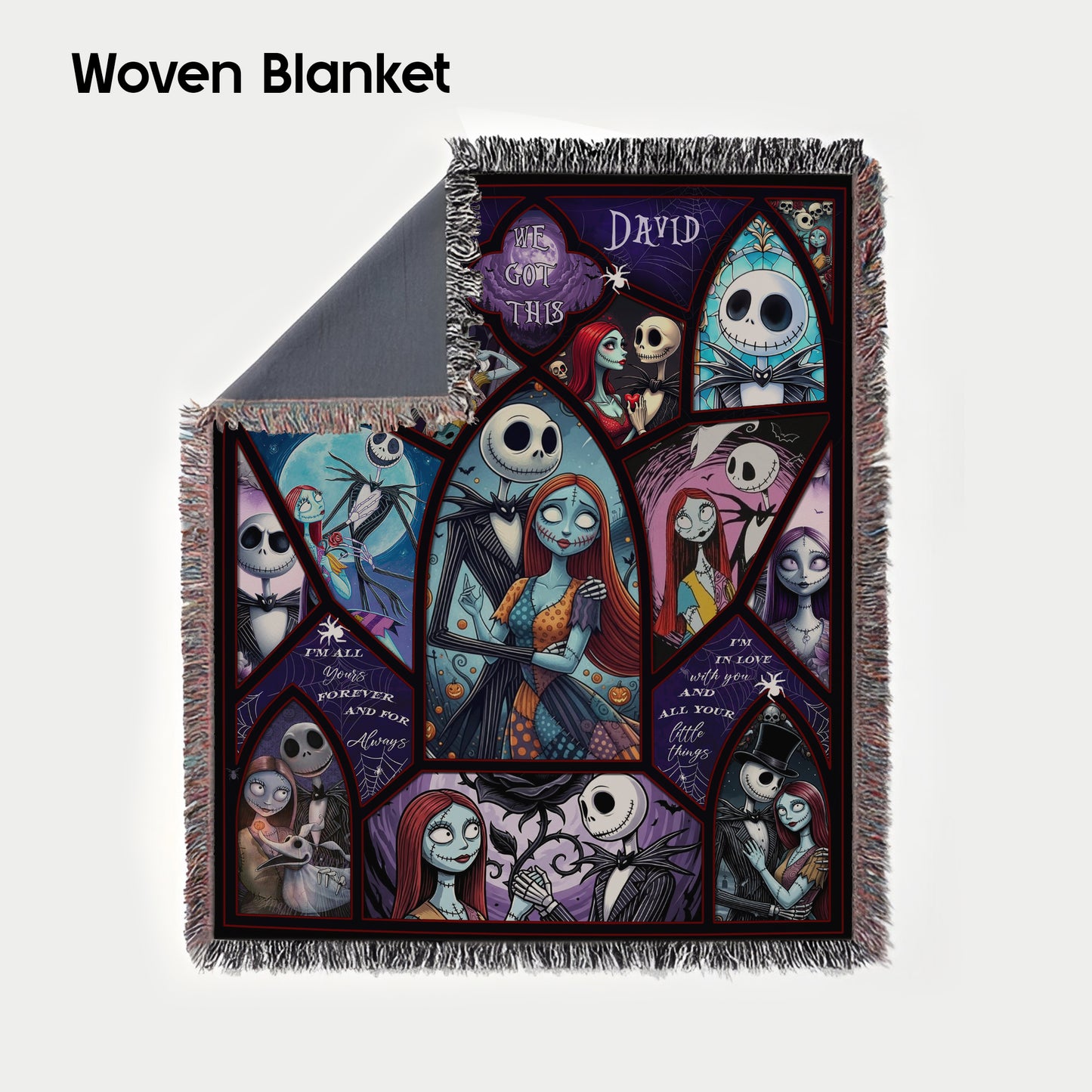 Personalized Couple Blanket, Nightmare Before Christmas Blanket Gift