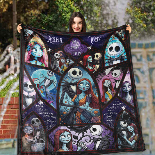 Personalized Couple Blanket, Nightmare Before Christmas Blanket Gift