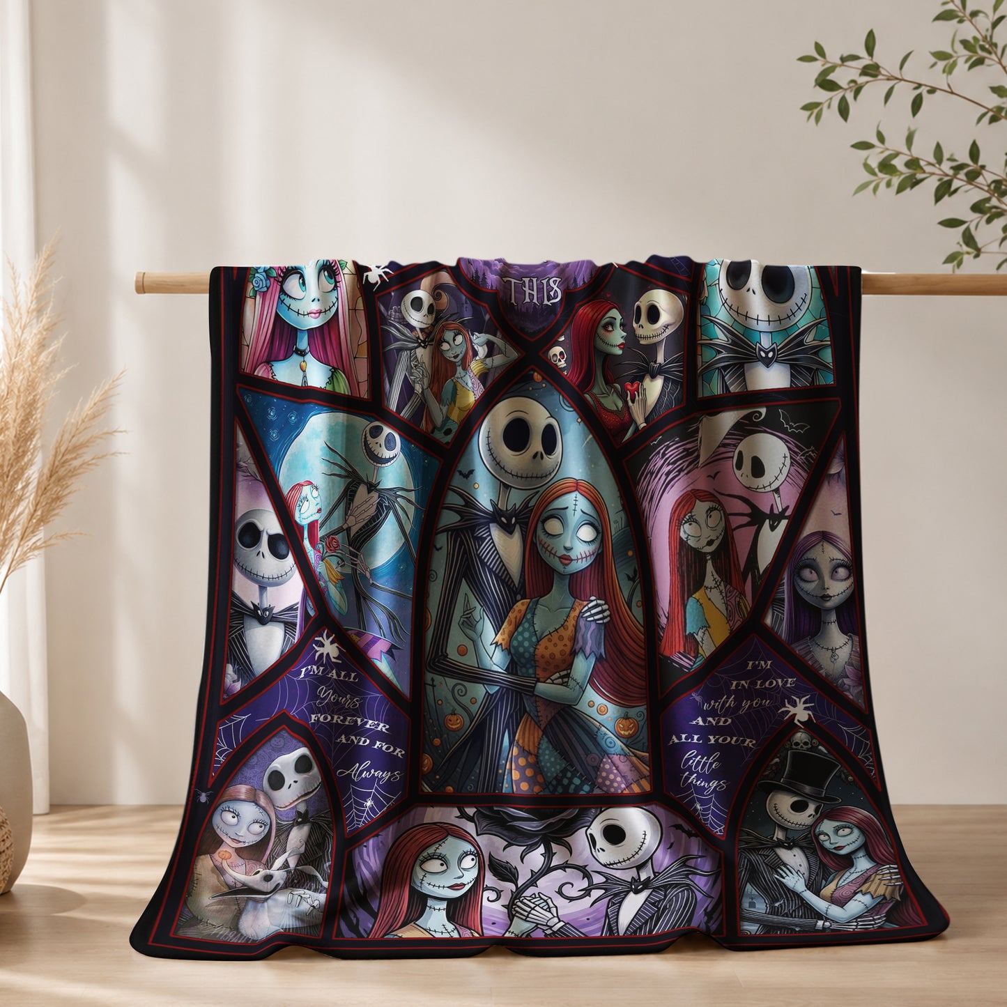 Personalized Couple Blanket, Nightmare Before Christmas Blanket Gift