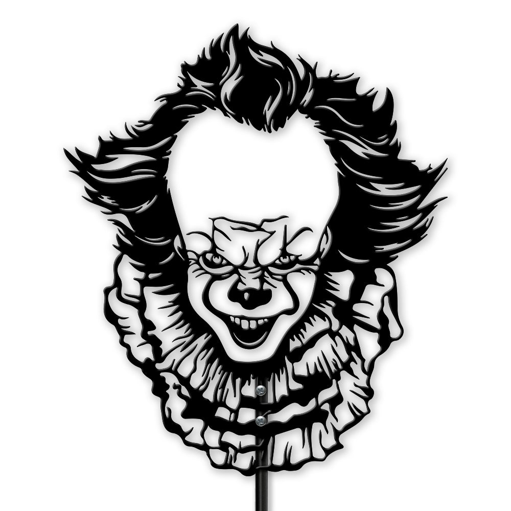 Pennywise Metal Yard Sign – Creepy Clown Halloween Outdoor Decor for Horror Lovers