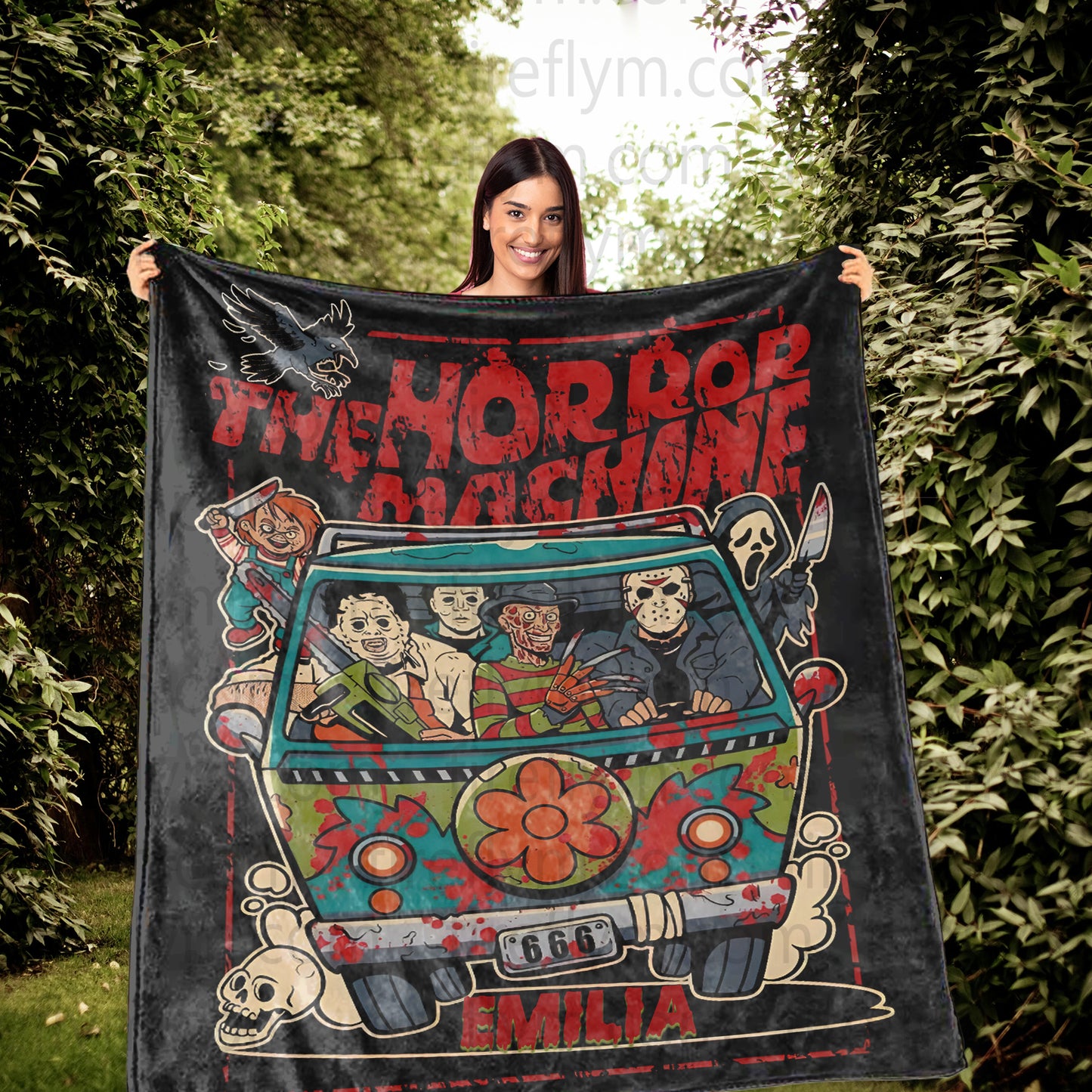 Personalized The Horror Machine Movies Blanket, Custom Scary Movie Blanket
