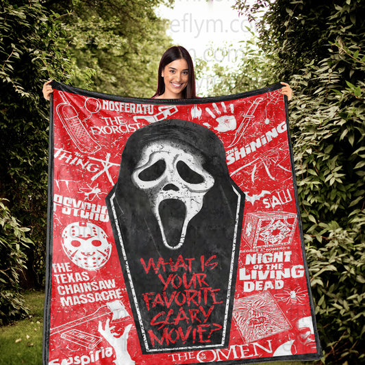 Personalized What Is Your Favorite Scary Movie? Blanket, Custom Scary Movie Blanket