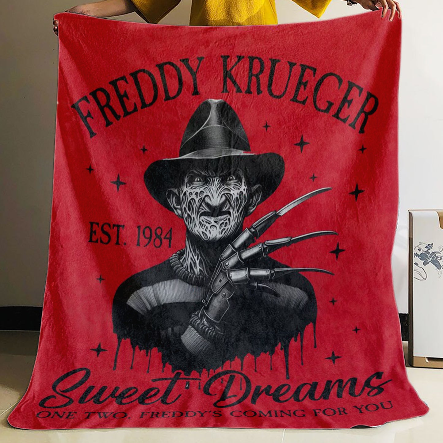 Creepy Freddy Krueger Blanket | Cozy Horror Throw Blanket for Halloween, Movie Nights, and Scary Sleepovers