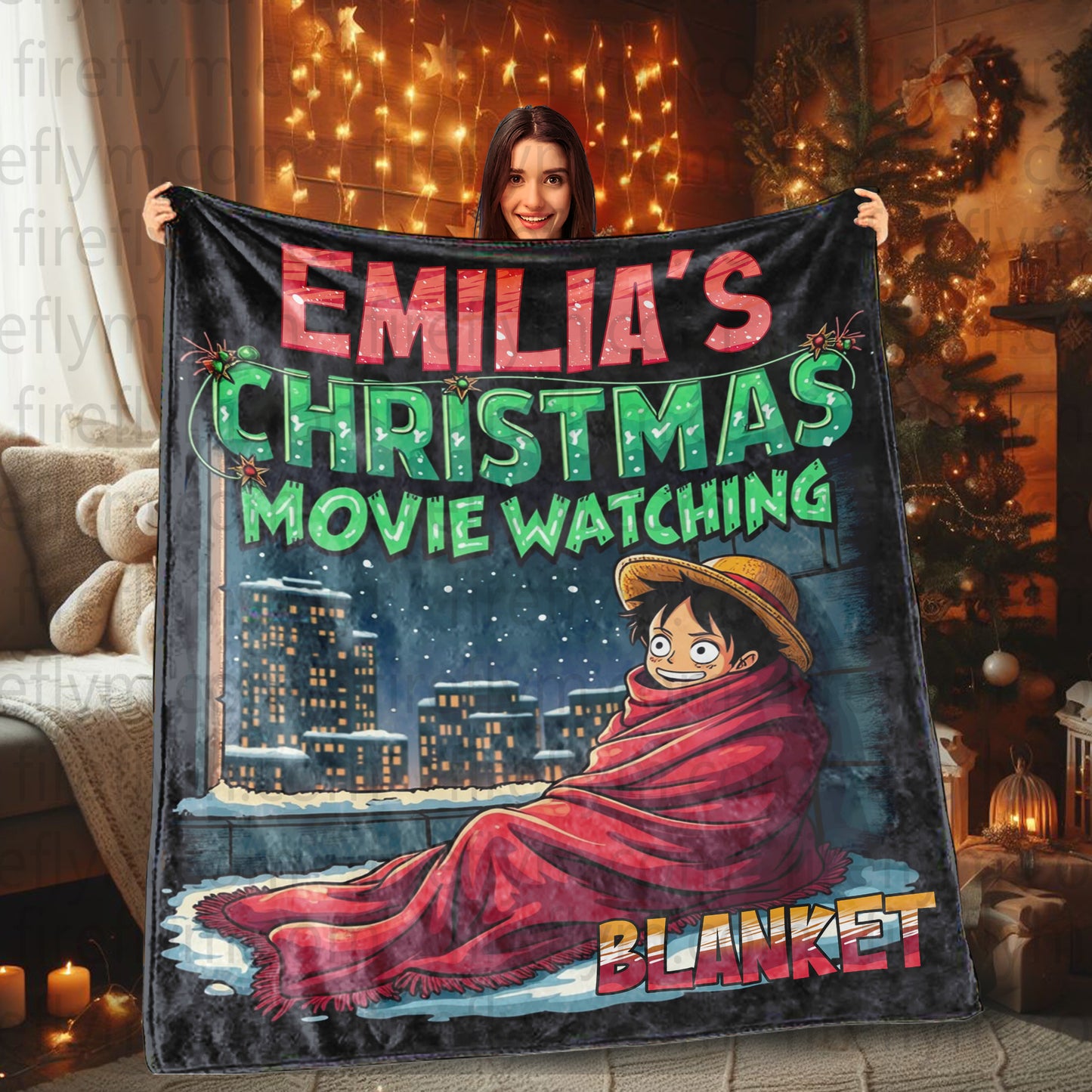 Personalized This Is My Watching Blanket, Anime Woven Blanket, Fan Gift Fleece Blanket