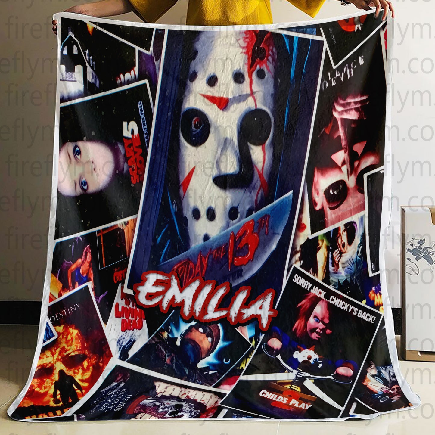 Personalized Horror Fan Blanket, Custom Scary Movie Blanket