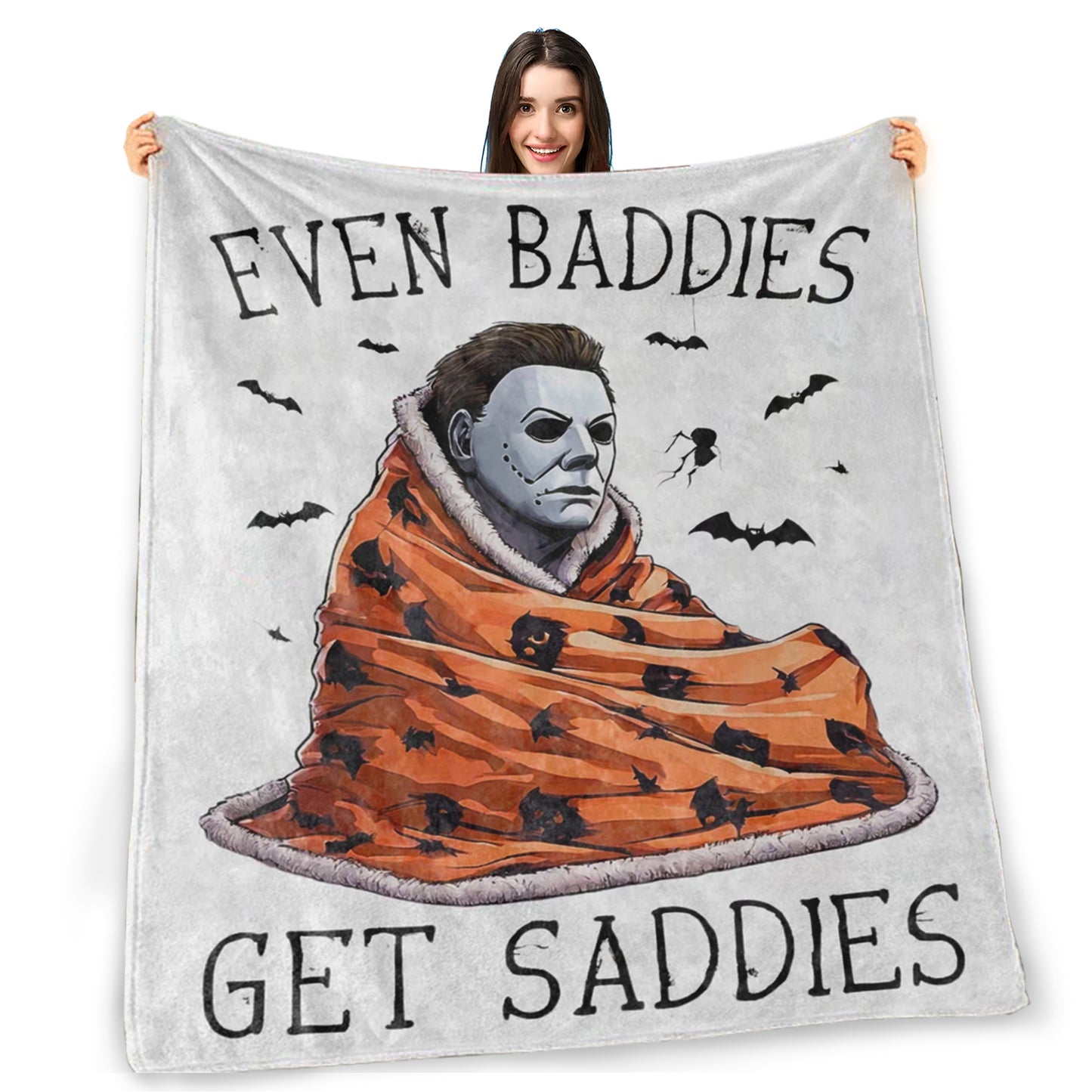 Michael Myers Even Baddies Get Saddies Halloween Blanket