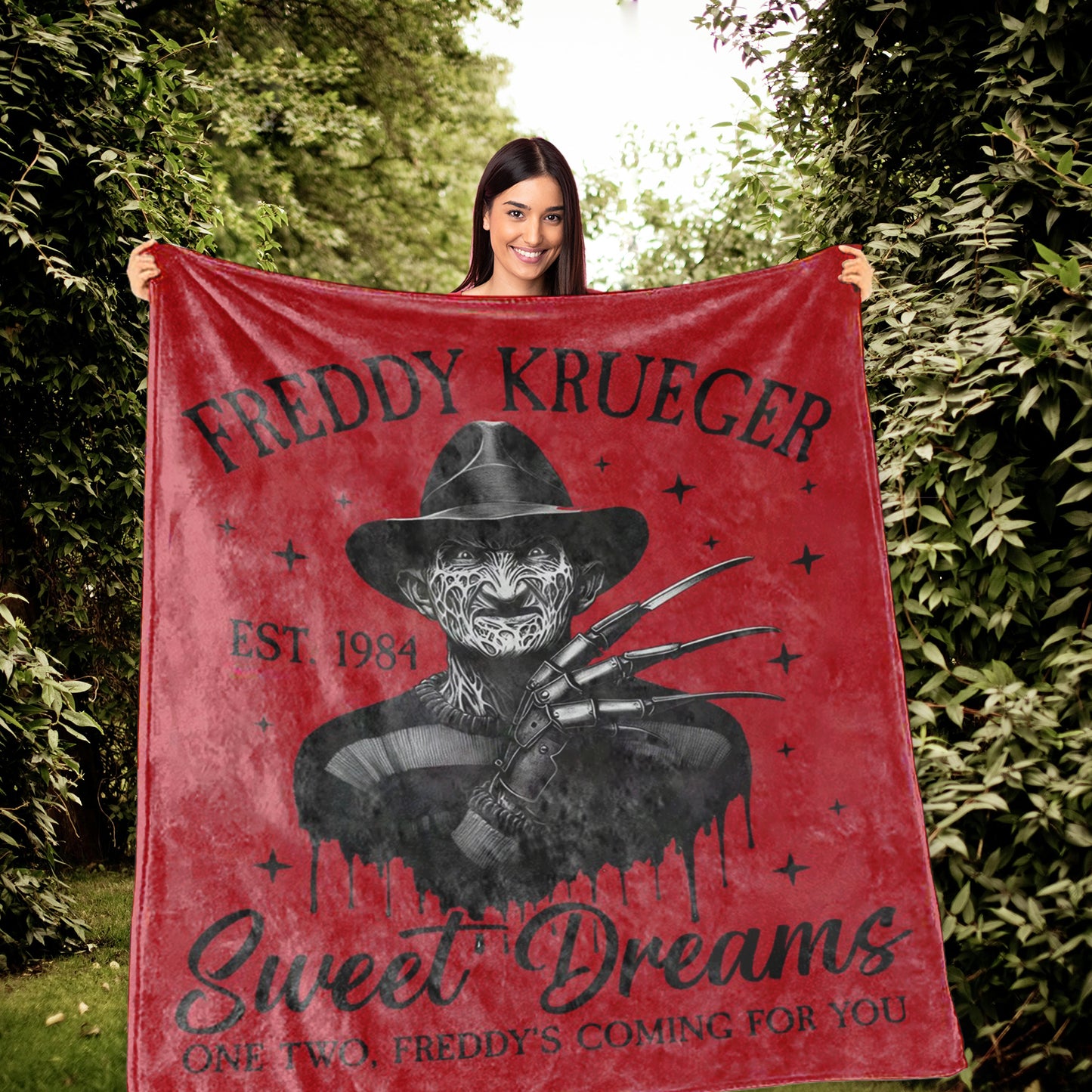Creepy Freddy Krueger Blanket | Cozy Horror Throw Blanket for Halloween, Movie Nights, and Scary Sleepovers