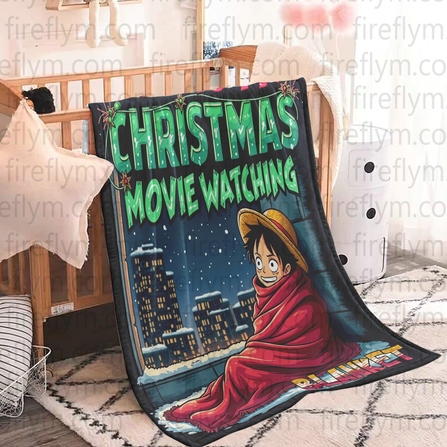 Personalized This Is My Watching Blanket, Anime Woven Blanket, Fan Gift Fleece Blanket