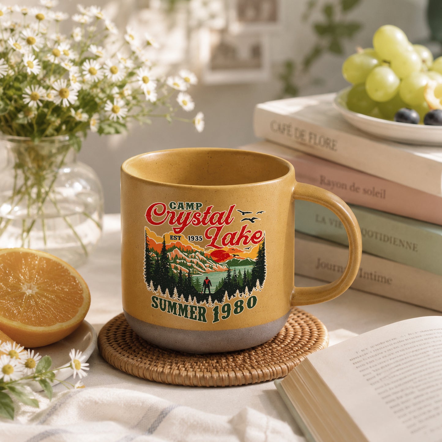 Camp Crystal Lake Mug, Friday The 13th Jason Voorhees Horror Movie Mug, Scary Movie Halloween Mug, Vintage 80s Camp Crystal Est 1935