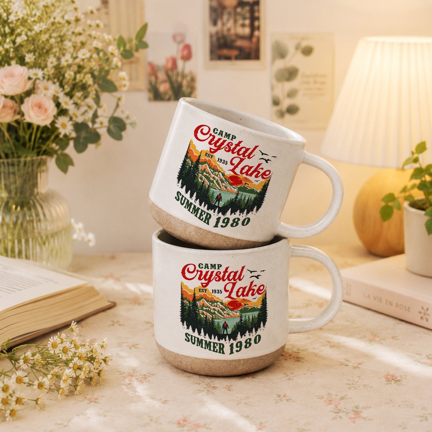 Camp Crystal Lake Mug, Friday The 13th Jason Voorhees Horror Movie Mug, Scary Movie Halloween Mug, Vintage 80s Camp Crystal Est 1935