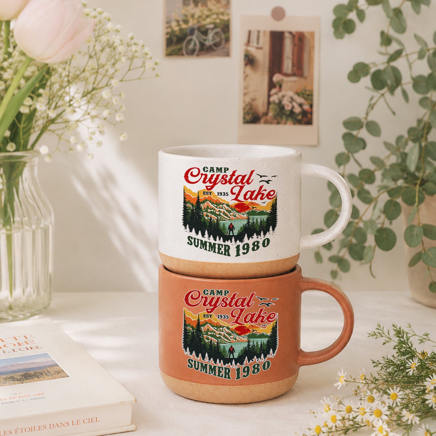 Camp Crystal Lake Mug, Friday The 13th Jason Voorhees Horror Movie Mug, Scary Movie Halloween Mug, Vintage 80s Camp Crystal Est 1935