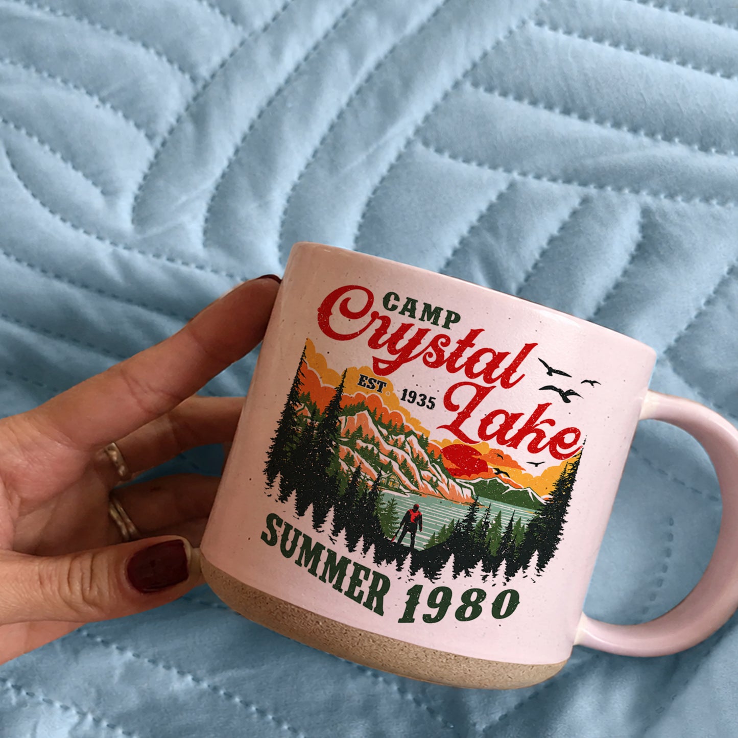 Camp Crystal Lake Mug, Friday The 13th Jason Voorhees Horror Movie Mug, Scary Movie Halloween Mug, Vintage 80s Camp Crystal Est 1935