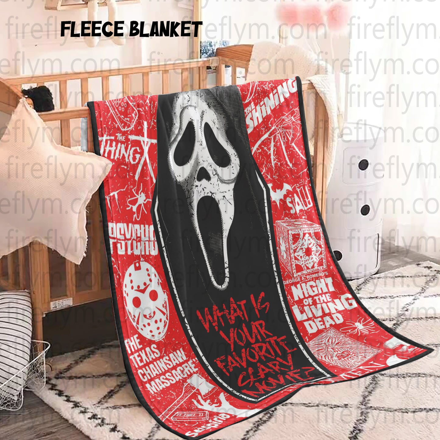 Personalized What Is Your Favorite Scary Movie? Blanket, Custom Scary Movie Blanket