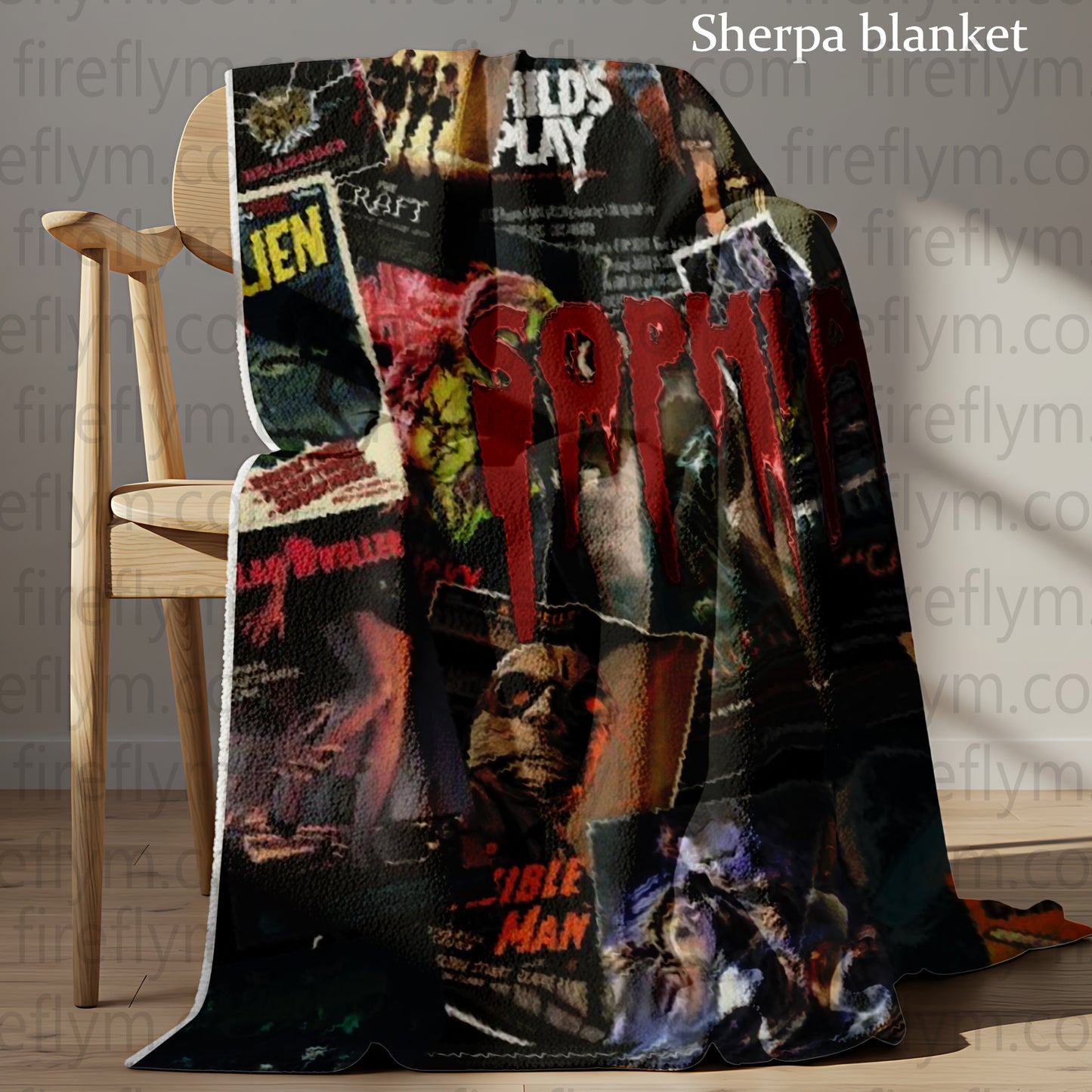 Personalized Horror Movies Blanket, Custom Scary Movie Blanket