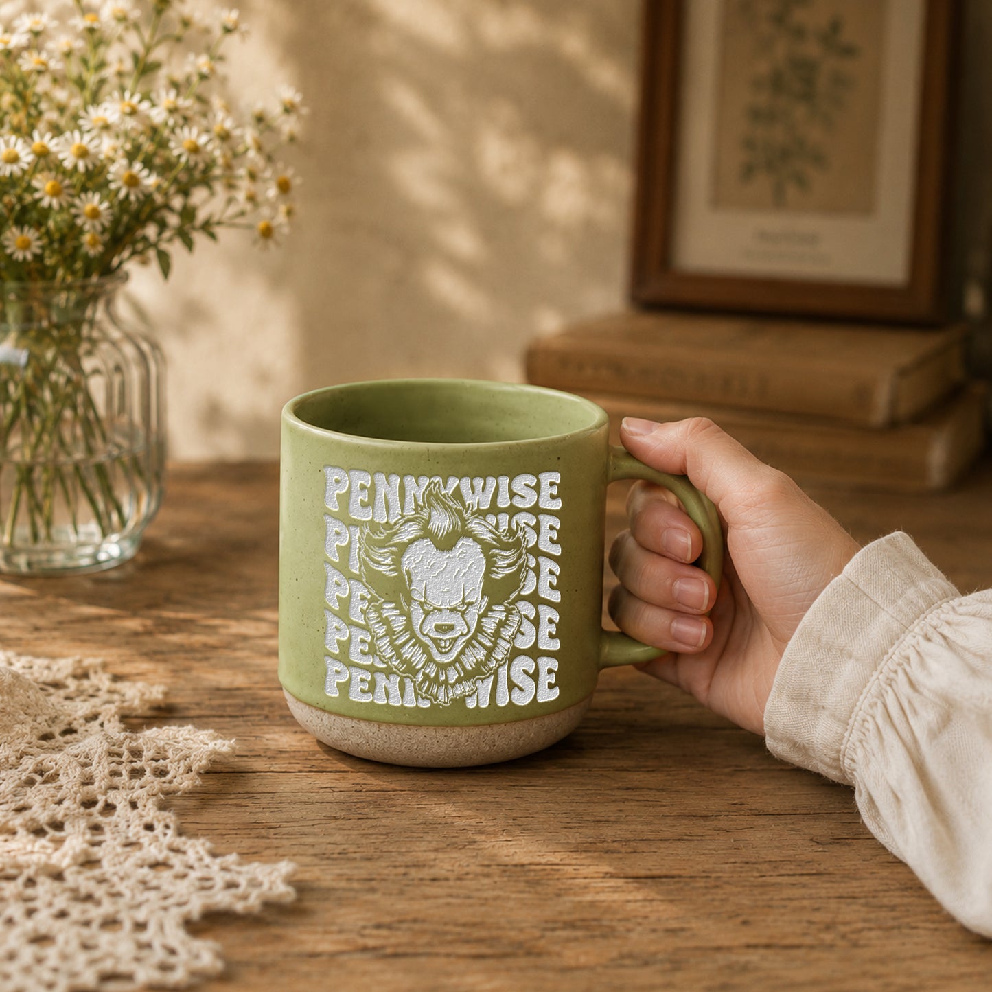 Engraved Horror Character Mug | Spooky Friends Coffee Mug | Gothic Gift for Horror Movies Fans