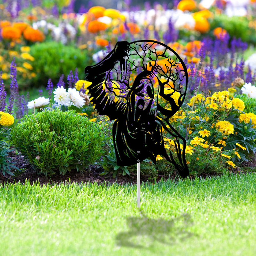 Scary Ghostface Metal Sign – Scream-Inspired Halloween Garden Yard Stake