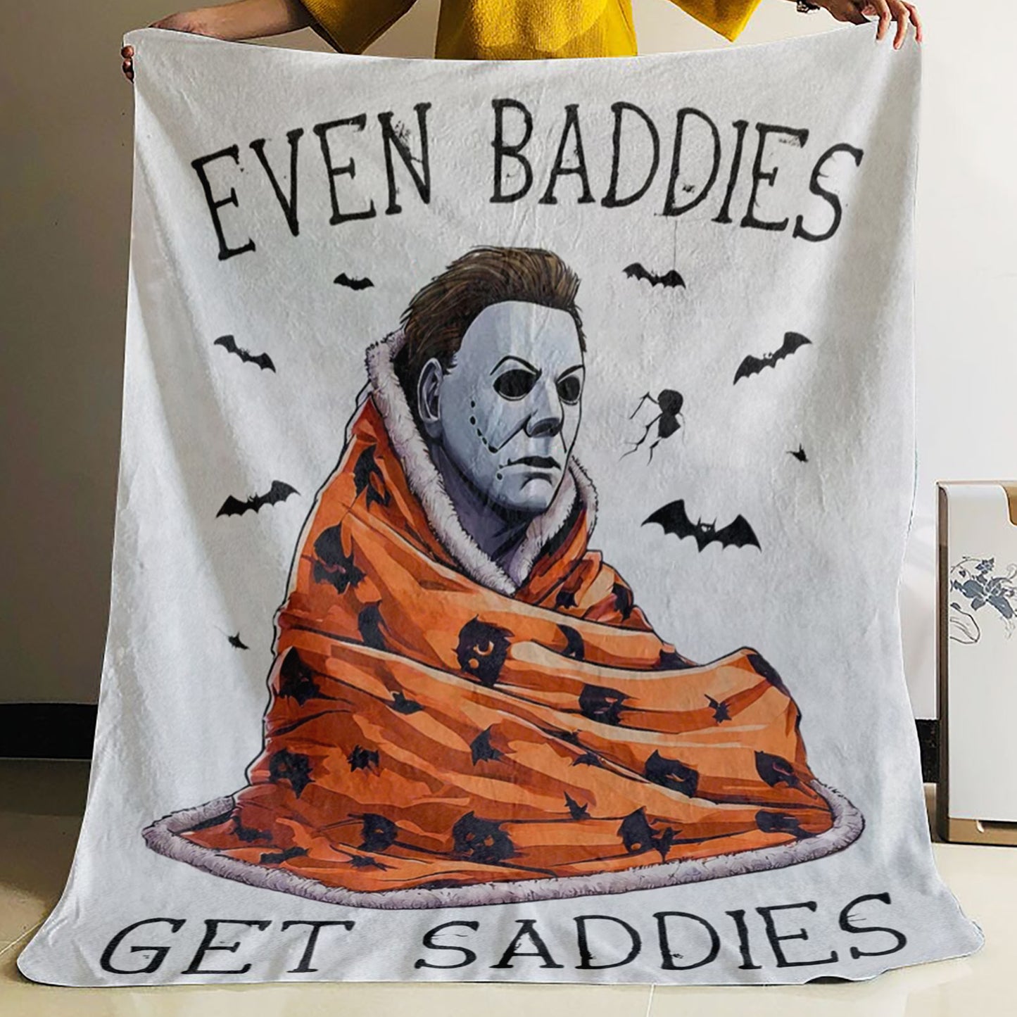 Michael Myers Even Baddies Get Saddies Halloween Blanket