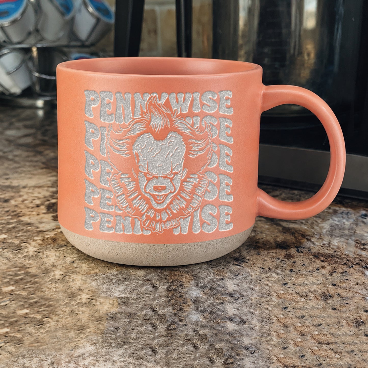 Engraved Horror Character Mug | Spooky Friends Coffee Mug | Gothic Gift for Horror Movies Fans
