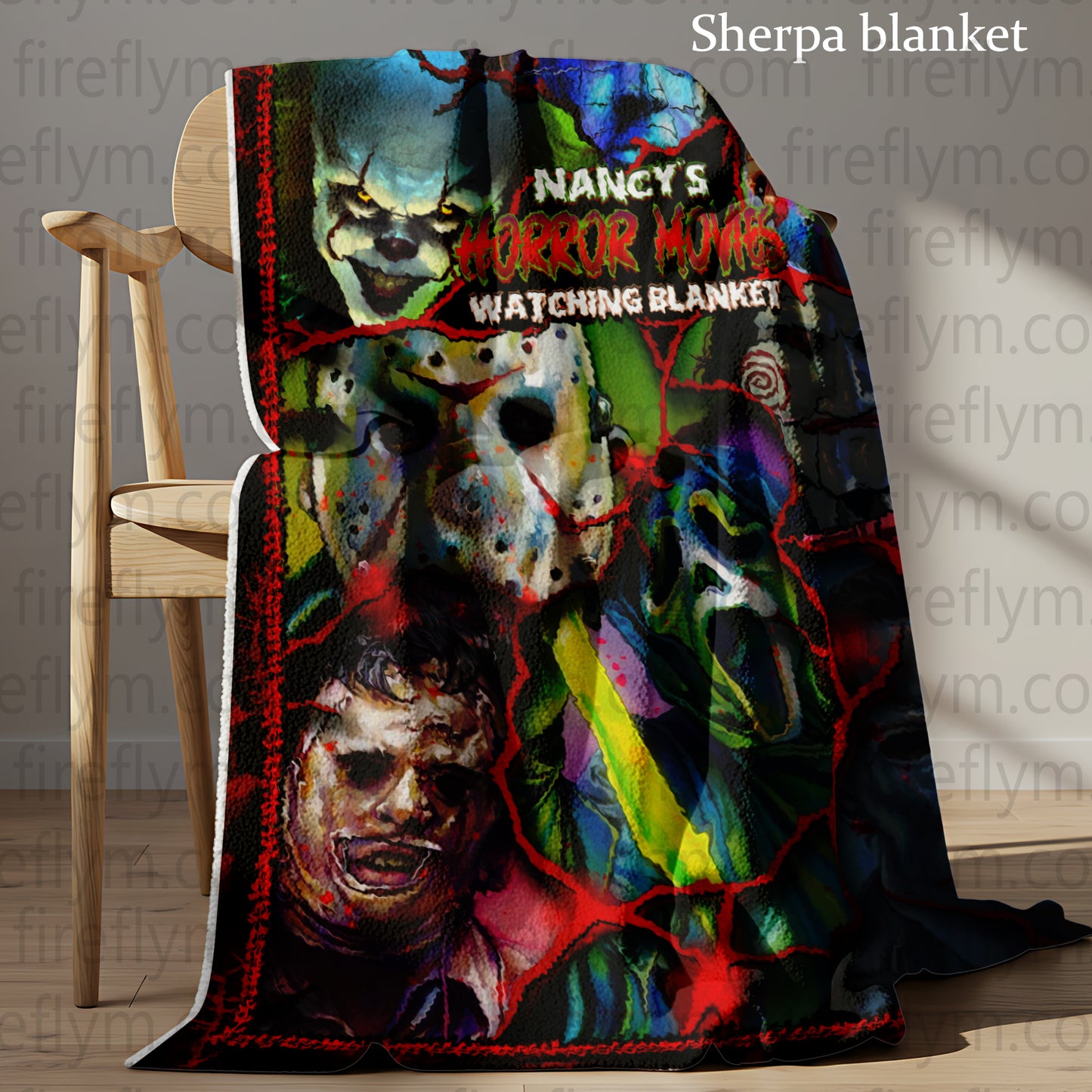 Personalized This Is My Horror Movies Watching Blanket, Custom Scary Movie Blanket