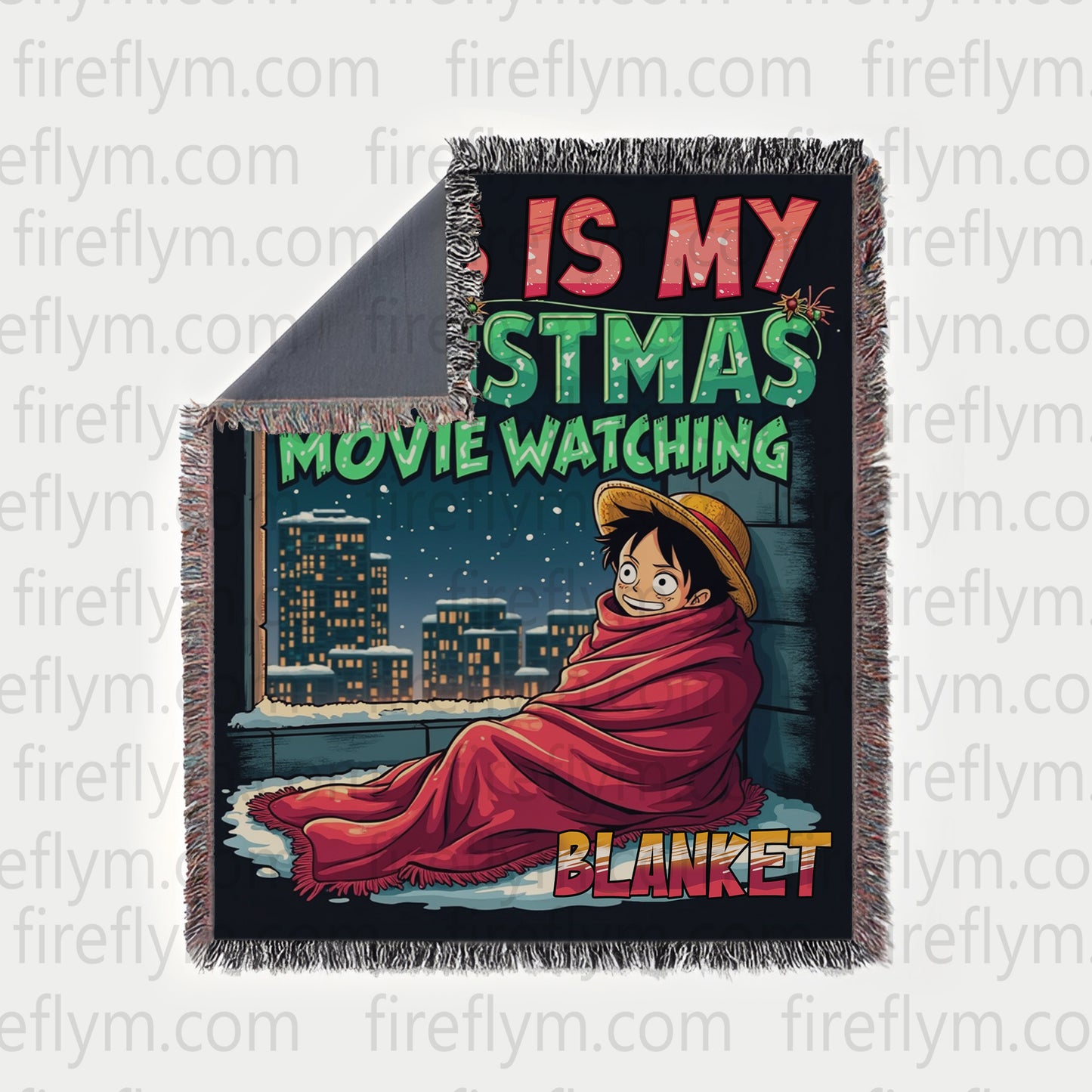 Personalized This Is My Watching Blanket, Anime Woven Blanket, Fan Gift Fleece Blanket