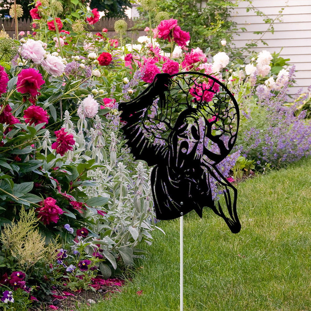 Scary Ghostface Metal Sign – Scream-Inspired Halloween Garden Yard Stake