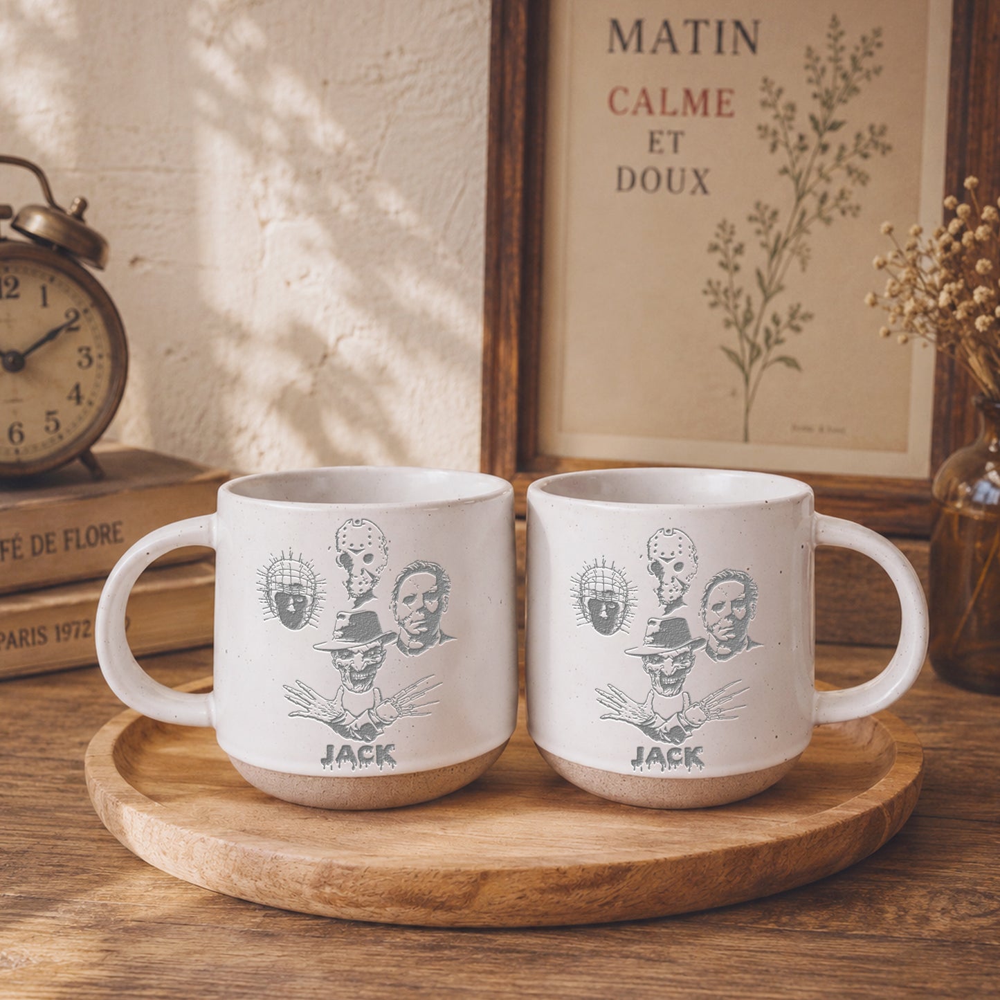 Custom Engraved Horror Character Mug | Spooky Friends Coffee Mug | Gothic Gift for Horror Movies Fans (Copy)