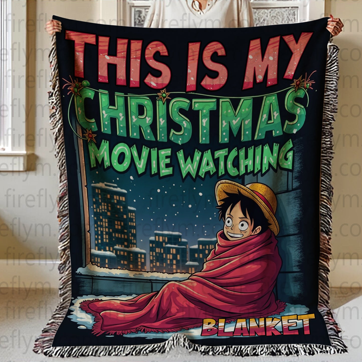Personalized This Is My Watching Blanket, Anime Woven Blanket, Fan Gift Fleece Blanket