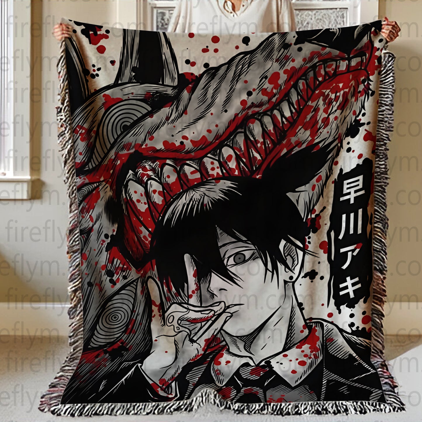 Kon Anime Tapestry Throw, Anime Hand Woven Cozy Blanket | Anime Tapestry Throw, Anime Woven Blanket, Fan Gift Fleece Blanket