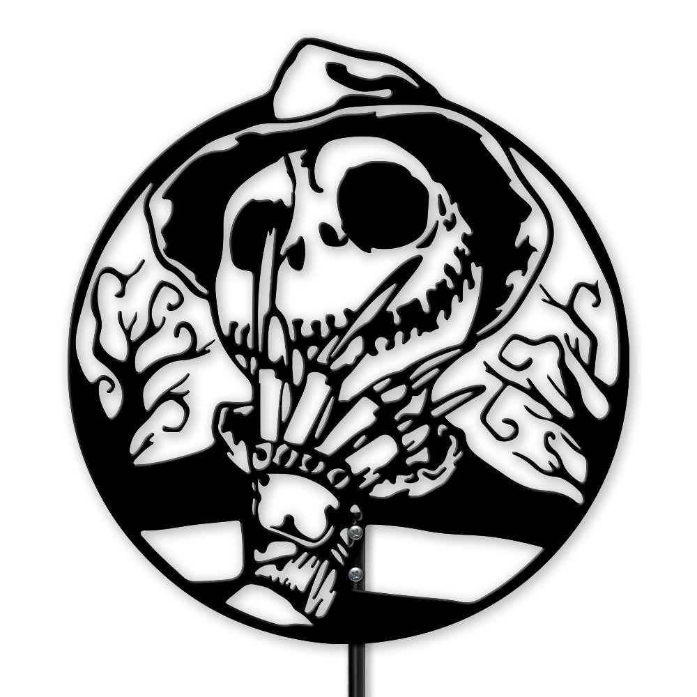 Freddy Krueger Metal Yard Sign – Scary Halloween Horror Decor for Outdoor Lawn or Garden