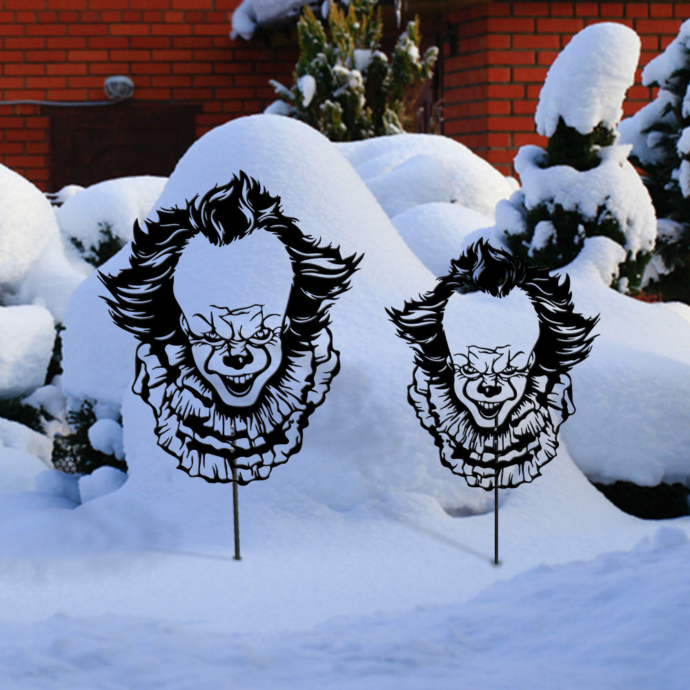 Pennywise Metal Yard Sign – Creepy Clown Halloween Outdoor Decor for Horror Lovers