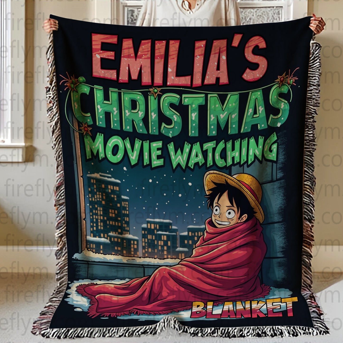 Personalized This Is My Watching Blanket, Anime Woven Blanket, Fan Gift Fleece Blanket