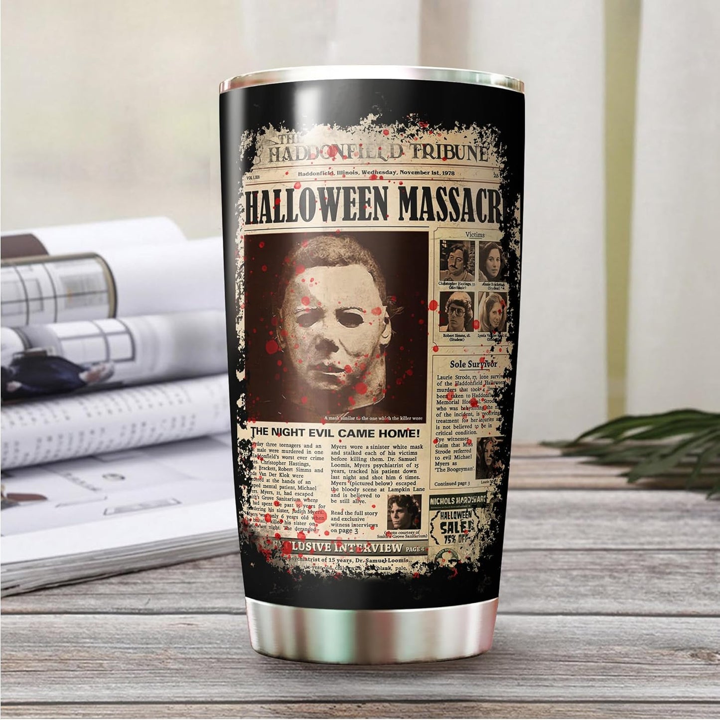 20oz Stainless Steel Halloween Cup - Horror Mug - Gift for Adults