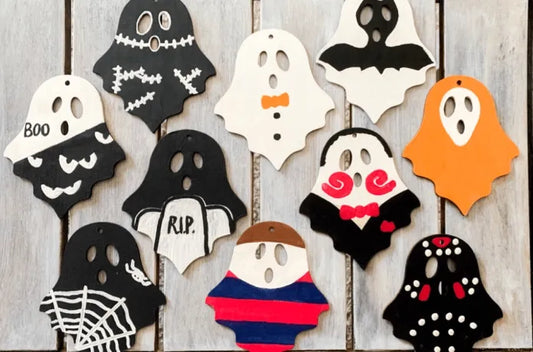 Set 8 Character Spooky Ghost Character Garland | Handmade Halloween Hanging Decor | Horror Icons