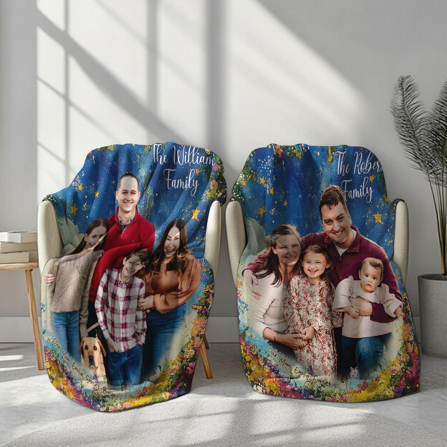 Custom Photo Family To My Mom Woven Cozy Blanket, Mom Gift Fleece Blanket 1