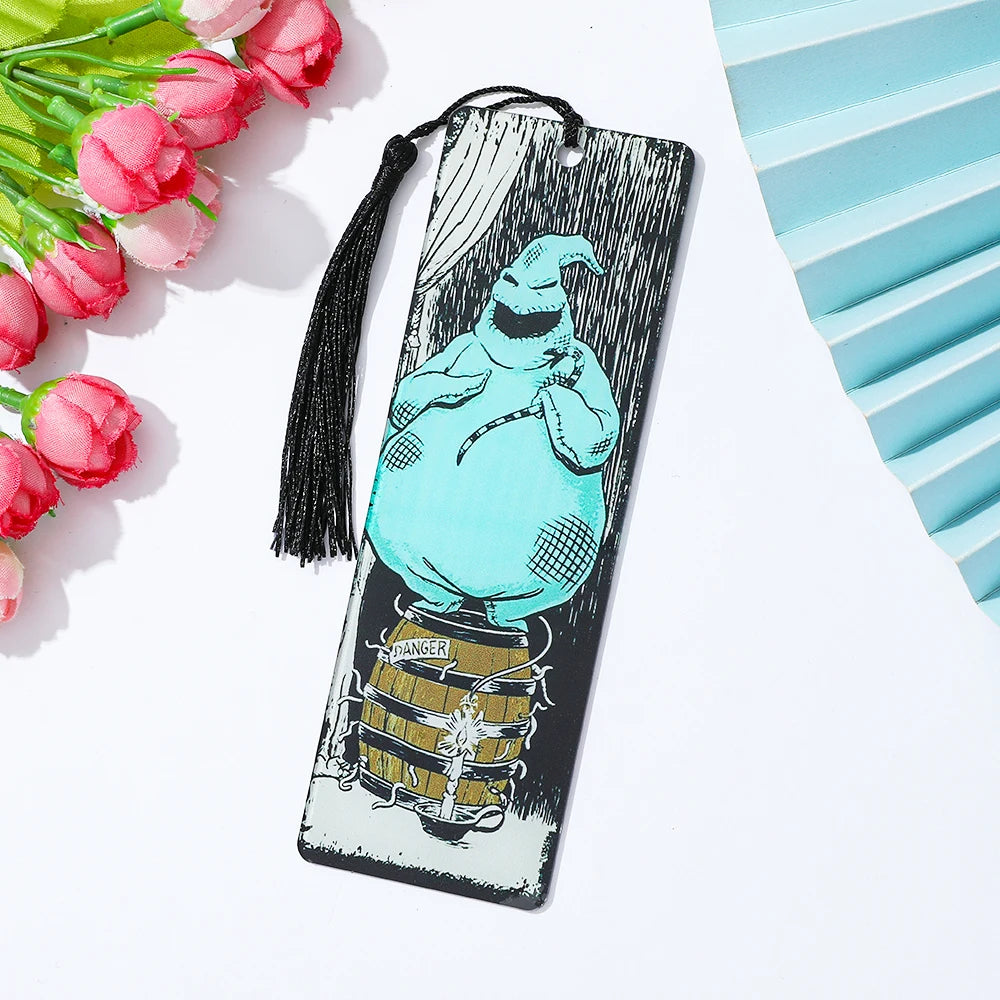 Set Christmas Fright Night Acrylic Bookmark with Tassel Horror Movie Lovers Book Fans Reading Gift Party Gift