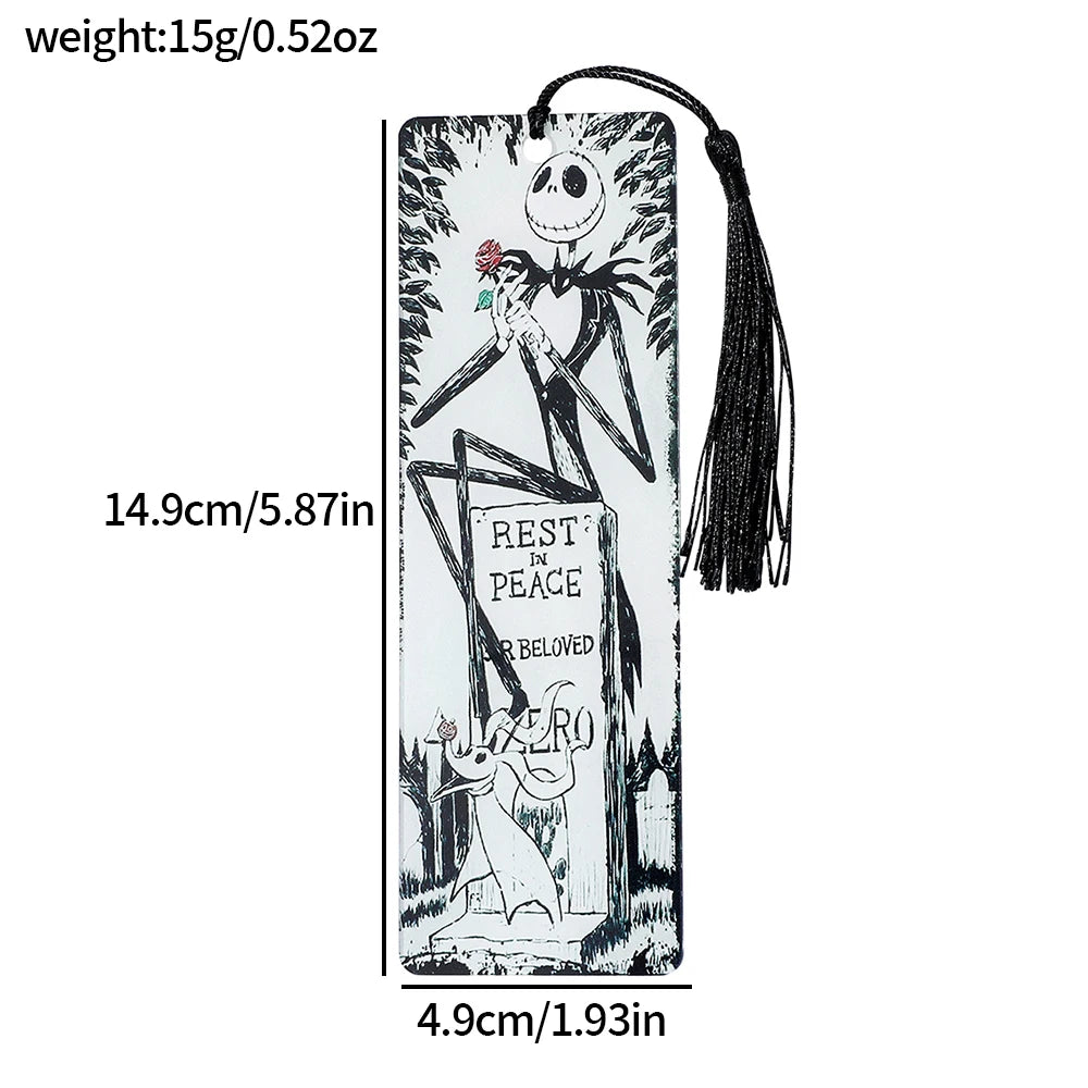 Set Christmas Fright Night Acrylic Bookmark with Tassel Horror Movie Lovers Book Fans Reading Gift Party Gift