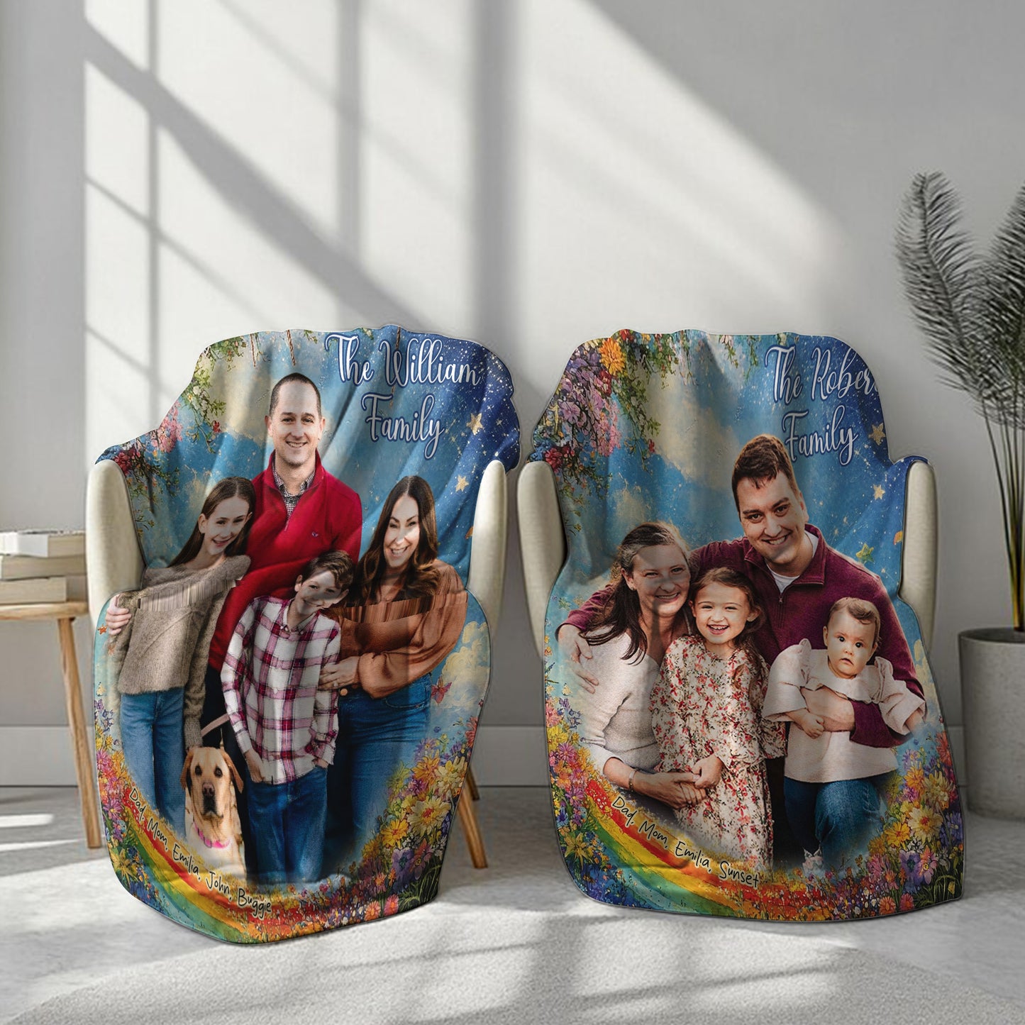 Custom Photo Family To My Mom Woven Cozy Blanket, Mom Gift Fleece Blanket