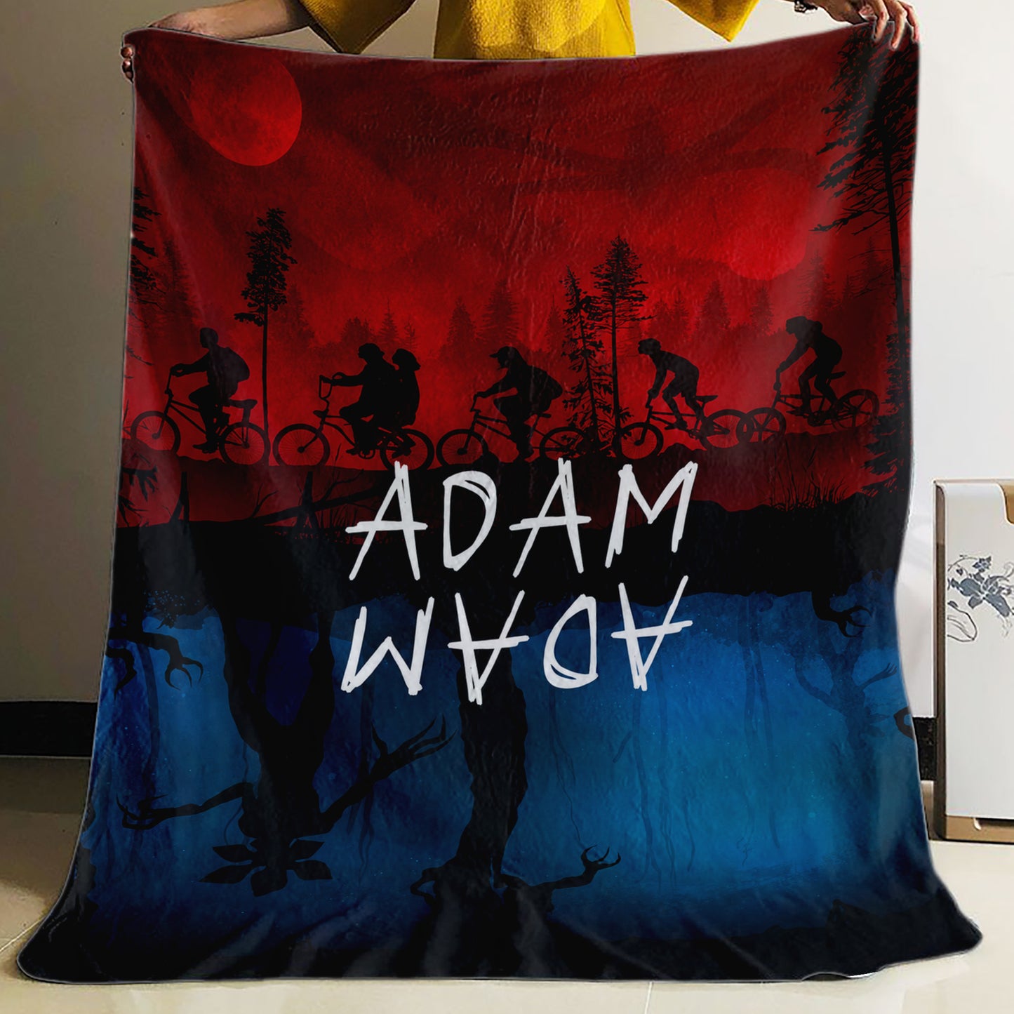 Personalized Ride Retro Blanket, Personalized Custom Name Blanket 80s Horror TV Series Blanket, Christmas Gift, Friends Gift, Teen Birthday Gift