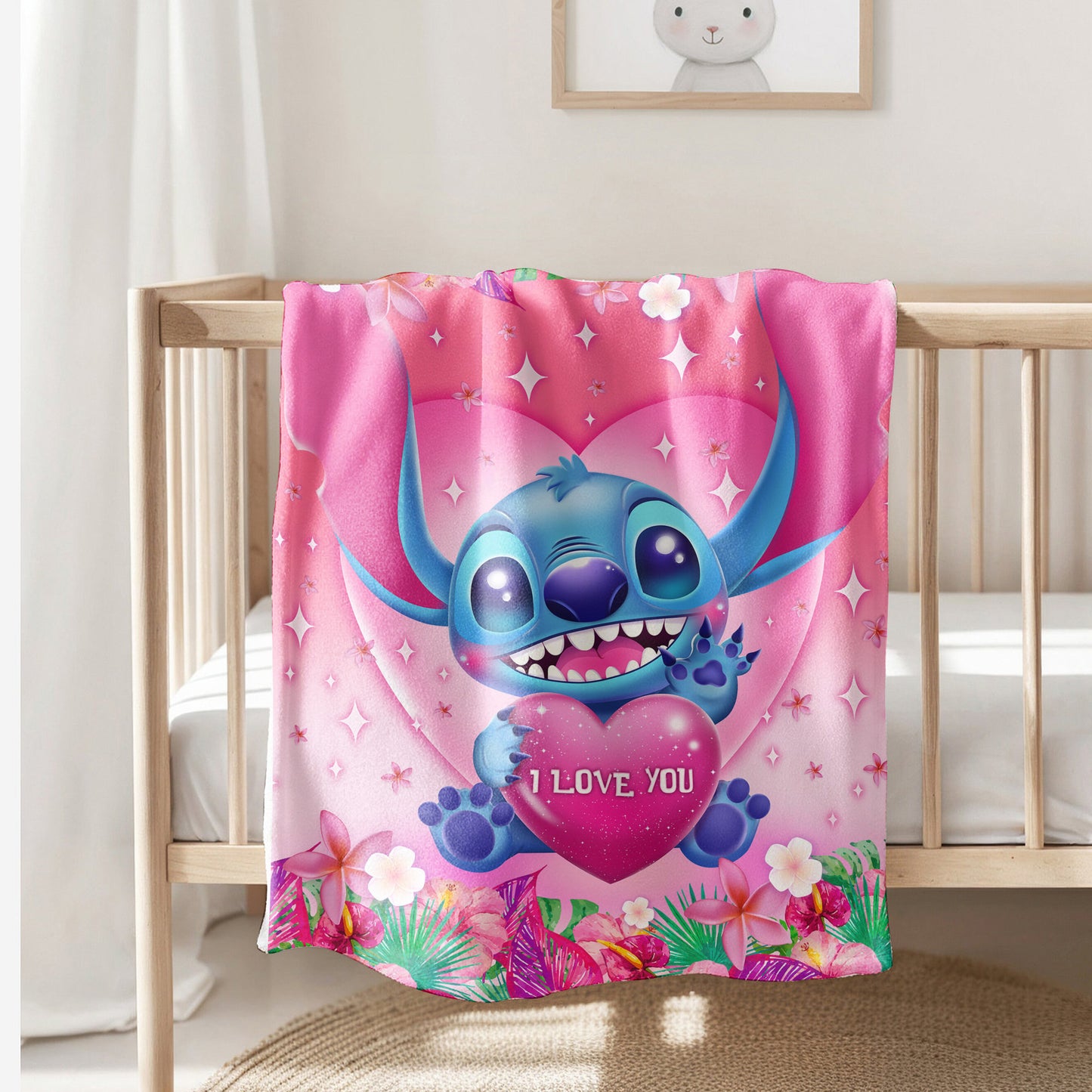 Custom Stitch Blanket, Christmas stich , Disney Blanket, Custom Name Blanket, Disney Trip Blanket, Birthday Gift, Christmas, Stitch Blanket
