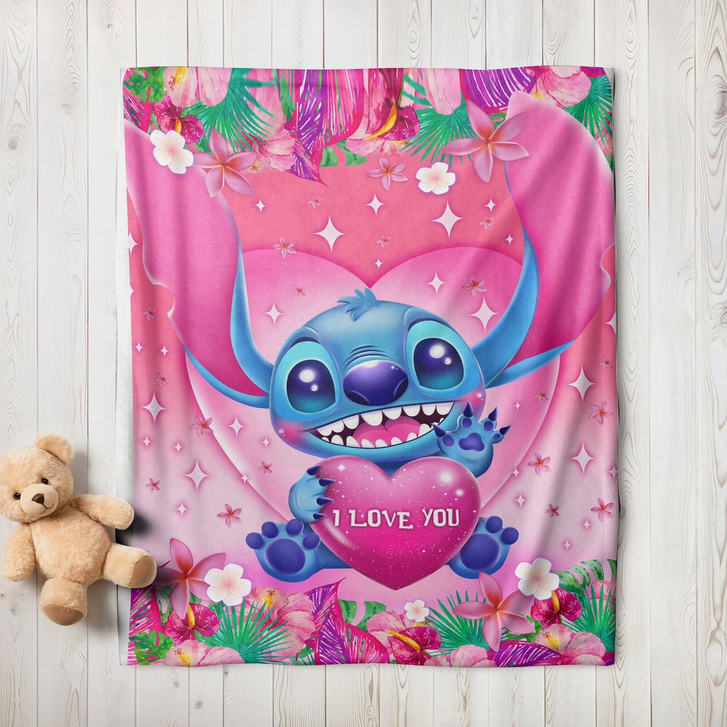 Custom Stitch Blanket, Christmas stich , Disney Blanket, Custom Name Blanket, Disney Trip Blanket, Birthday Gift, Christmas, Stitch Blanket